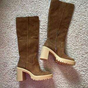 Dolce Vita Knee High Brown Heeled Boots Size 8